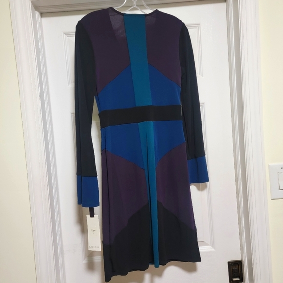 Hale Bob colorblock v neck dress sz small - Picture 3 of 7